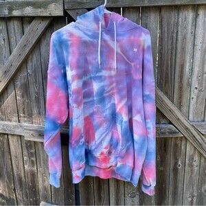 NEW Lavender Purple & Pink Tie Dye Swirl Hoodie Large